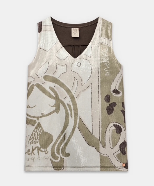 Anekke Camiseta beige con lentejuelas art. 42281-111