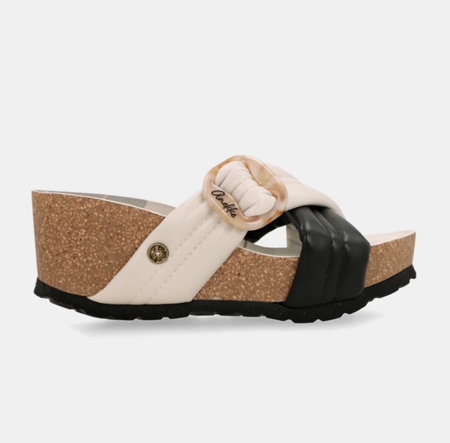 Anekke Sandalias cruzadas blanca y negra art. 42371-604